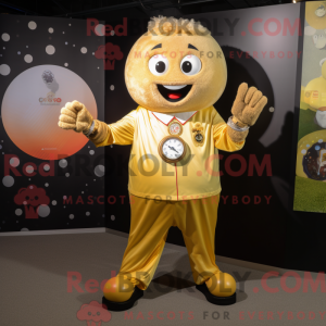 Gold Juggle maskot kostume...