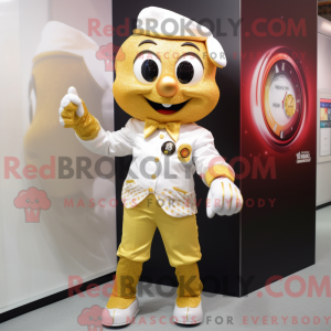 Gold Juggle maskot kostume...