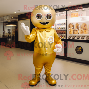 Gold Juggle mascot costume...