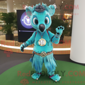 Disfraz de mascota turquesa...