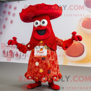 Red Paella mascot costume...