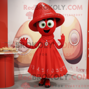 Rood Paella-mascottekostuum...