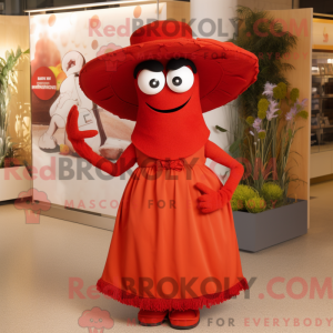 Rood Paella-mascottekostuum...