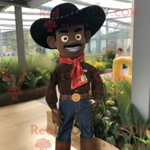 Svart Cowboy-maskotkostyme...