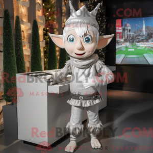 Silver Elf maskot kostume...