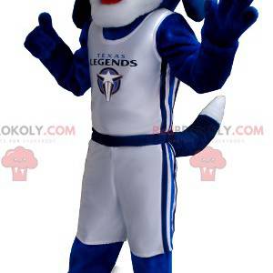 Blue and white dog mascot - Redbrokoly.com