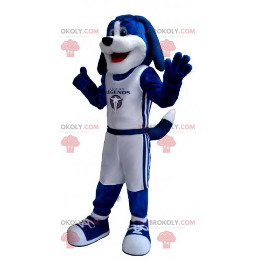 Mascote cachorro azul e branco - Redbrokoly.com