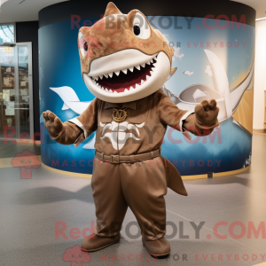 Brown Shark-mascottekostuum...