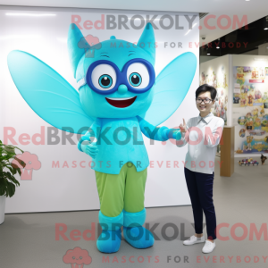 Cyan Tooth Fairy mascot...