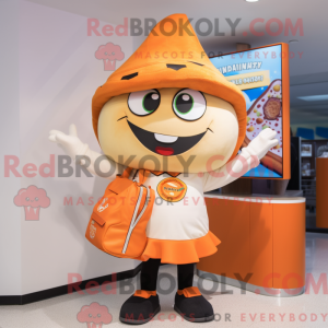 Orange Pizza maskot kostume...