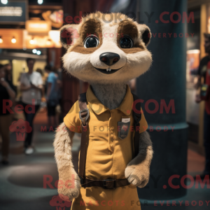 Tan Meerkat maskot kostume...