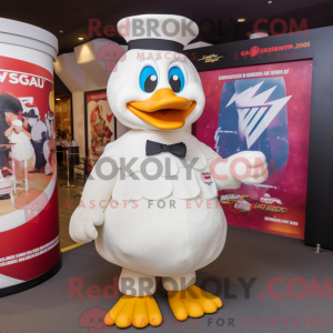 Cream Swan mascot costume...