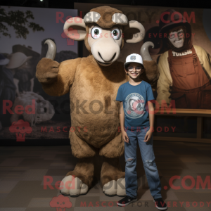 Brun Ram maskot kostume...
