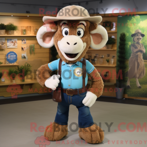 Brun Ram maskot kostume...