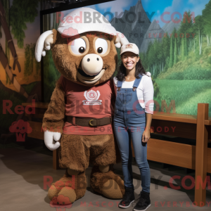 Brun Ram maskot kostume...