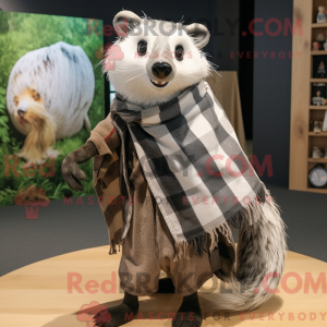Grijze das mascottekostuum...