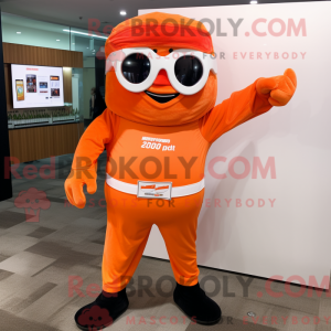 Orange Superhero mascot...