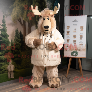 Cream Moose maskot kostume...