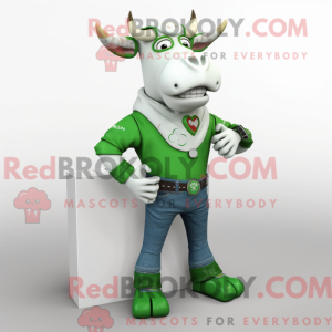 Grønn Zebu-maskotdraktfigur...