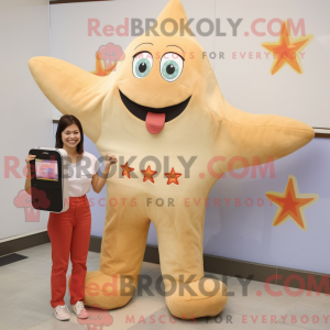 Beige Starfish maskot...