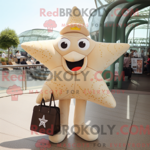 Beige Starfish mascot...