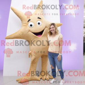 Beige Starfish mascot...