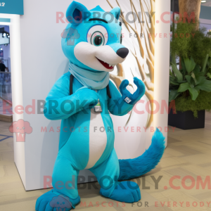 Cyan Marten Maskottchen...