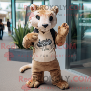 Beige Jaguarundi mascot...