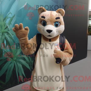Beige Jaguarundi maskot...