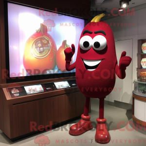 Maroon tomat maskot kostume...