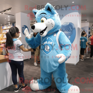 Sky Blue Say Wolf maskot...