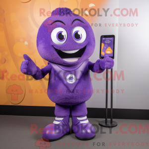 Purple Phone mascot costume...