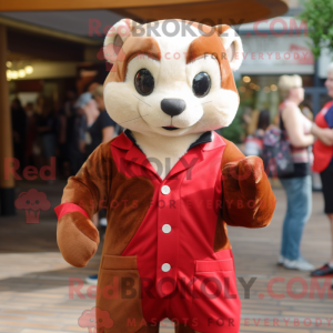 Red Ferret maskot kostume...
