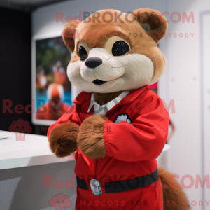 Red Ferret maskot kostume...