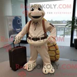 Beige havskildpadde maskot...