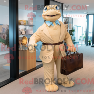 Beige havskildpadde maskot...