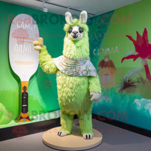 Lime Green Llama mascotte...