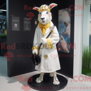 Witte geit mascottekostuum...