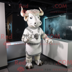 Hvid Minotaur maskot...