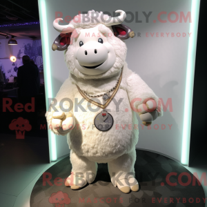 Hvid Minotaur maskot...