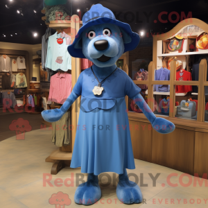 Blå hund maskot kostume...