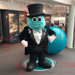 Turquoise Rugby Ball mascot...