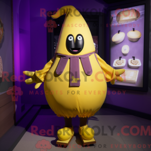Gul aubergine maskot...