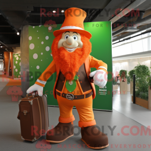 Orange Leprechaun maskot...