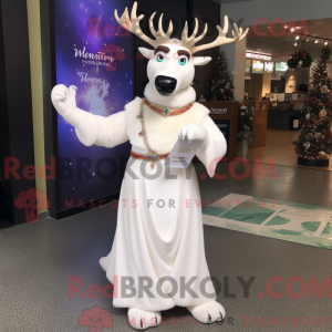 Máscara de alce branco com...