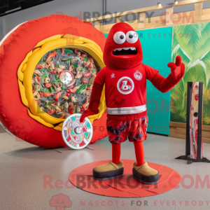 Rode Bagels mascottekostuum...