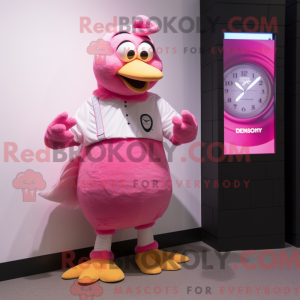 Pink Dove maskot kostume...