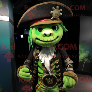 Grøn Pirat maskot kostume...