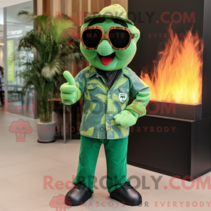 Green Fire Eater mascot...
