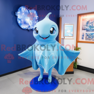 Sky Blue Manta Ray maskot...